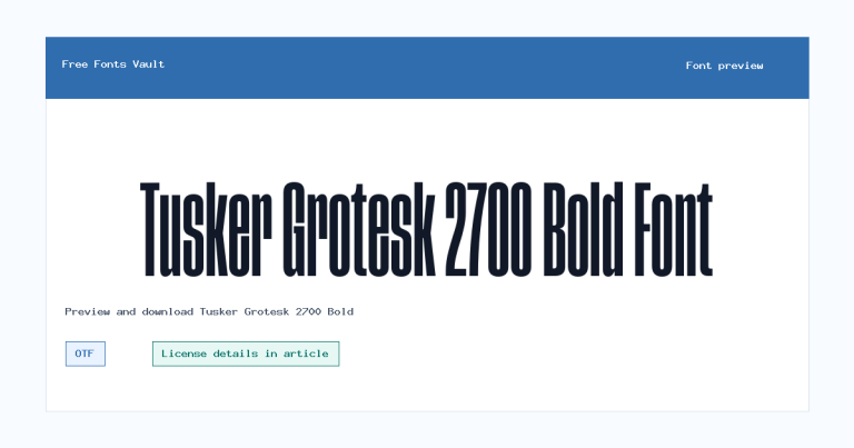 Tusker Grotesk 2700 Bold font preview