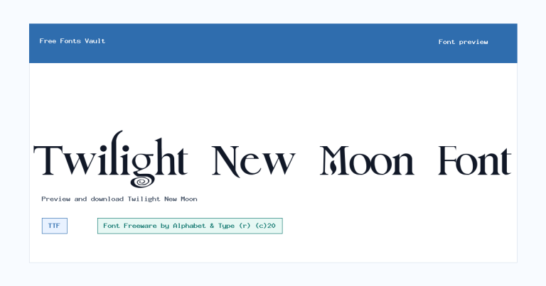Twilight New Moon font preview