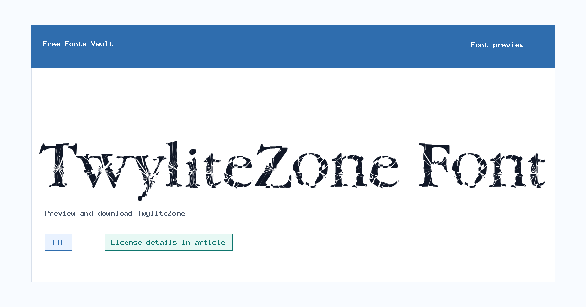 TwyliteZone font preview showing the family name