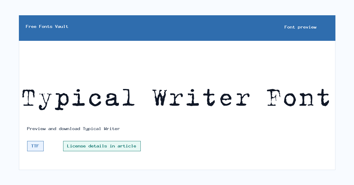 Typical Writer font preview showing the family name