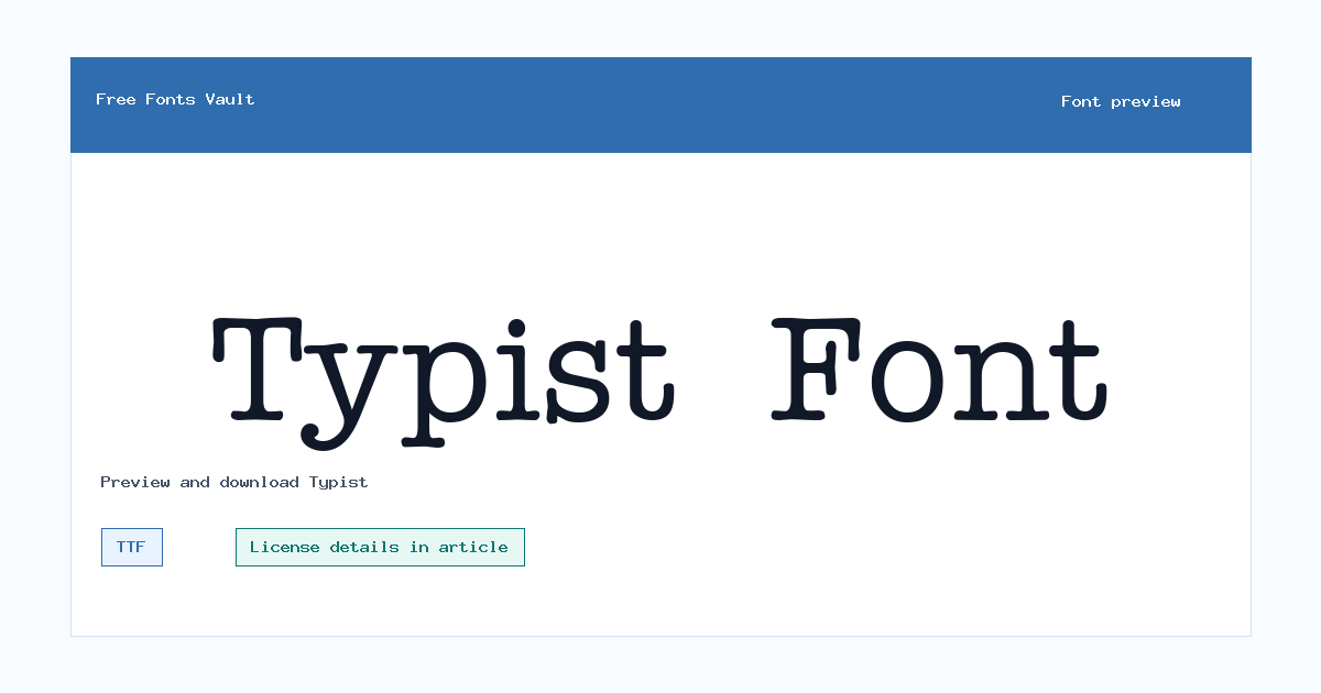 Typist font preview showing the family name