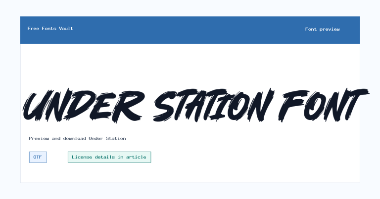 Under Station font preview