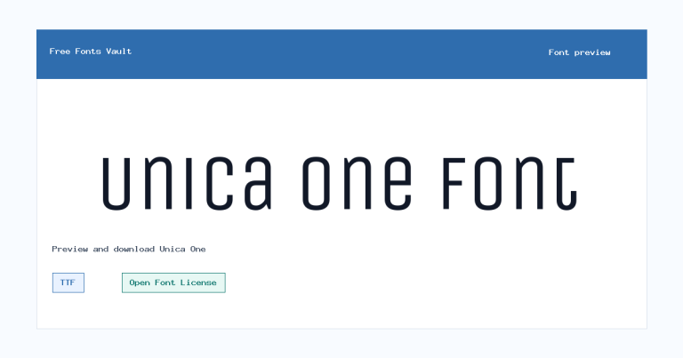 Unica One font preview