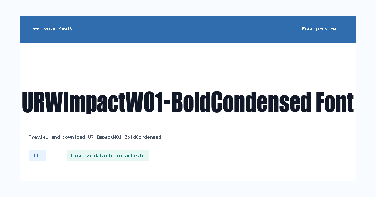 URWImpactW01-BoldCondensed font preview showing the family name
