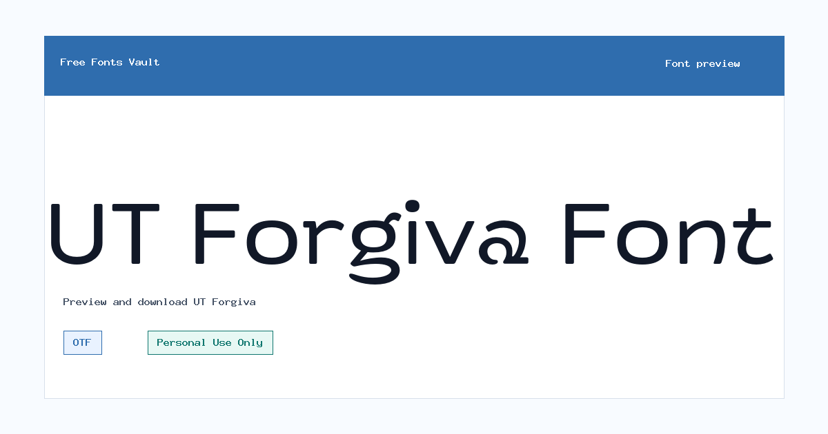 UT Forgiva font preview showing the family name