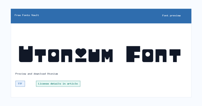 Utonium font preview