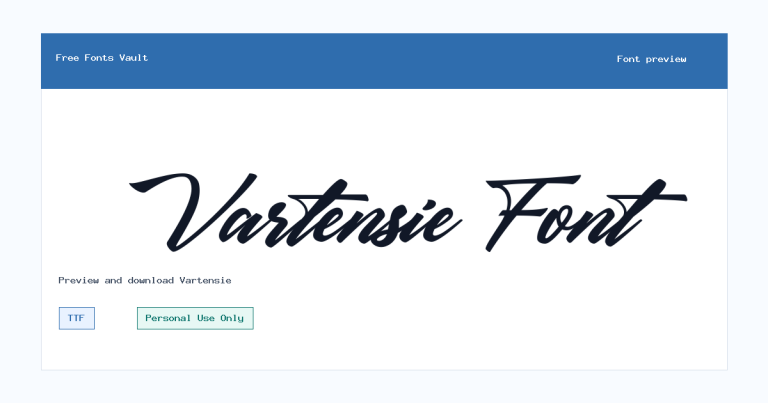 Vartensie font preview
