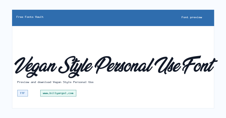 Vegan Style Personal Use font preview
