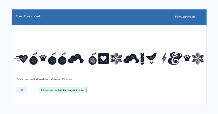 Veneer Extras font preview