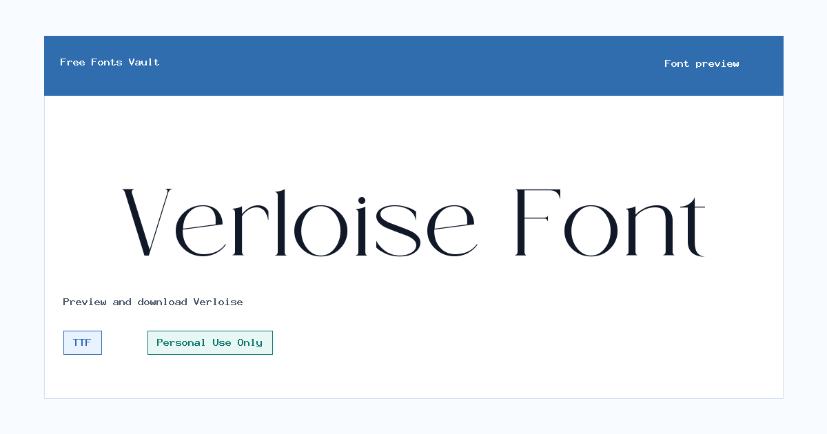 Verloise font preview showing the family name