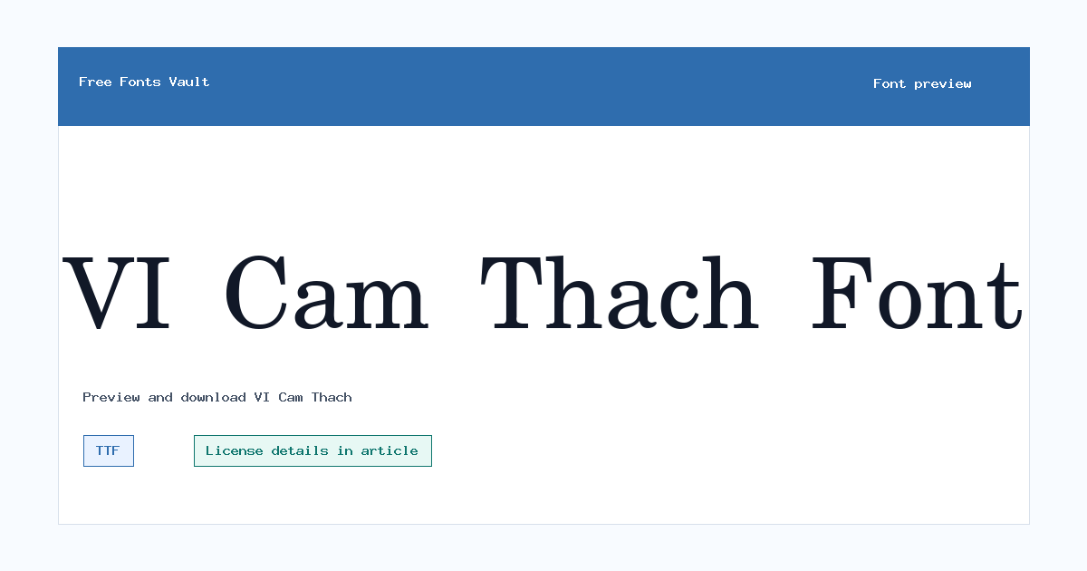 VI Cam Thach font preview showing the family name