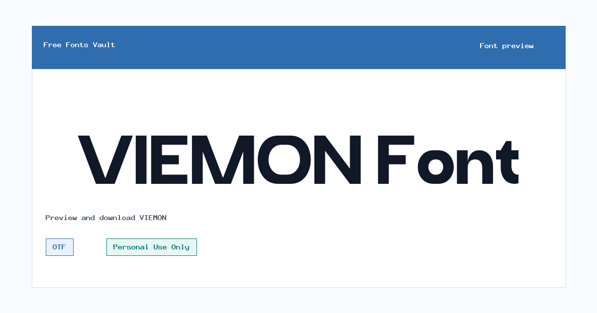 VIEMON font preview showing the family name