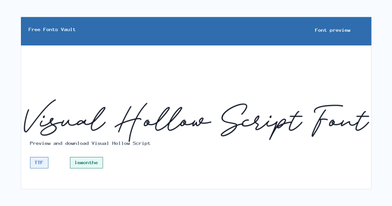 Visual Hollow Script font preview