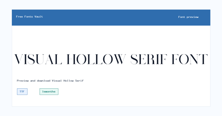 Visual Hollow Serif font preview