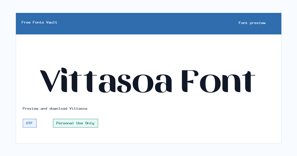 Vittasoa font preview showing the family name