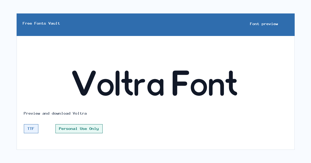 Voltra font preview showing the family name