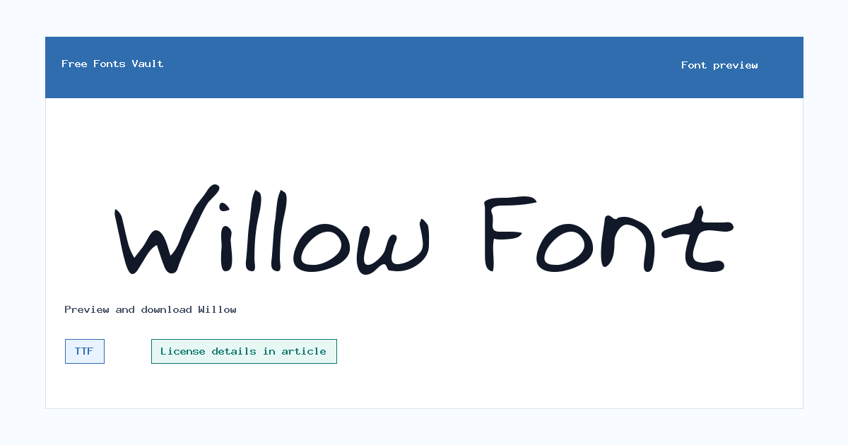 Willow font preview showing the family name