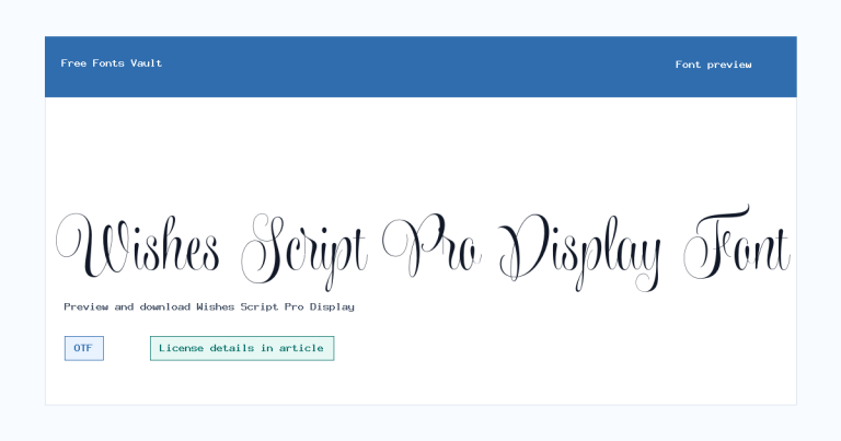 Wishes Script Pro Display font preview