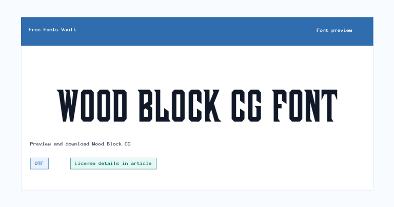 Wood Block CG font preview