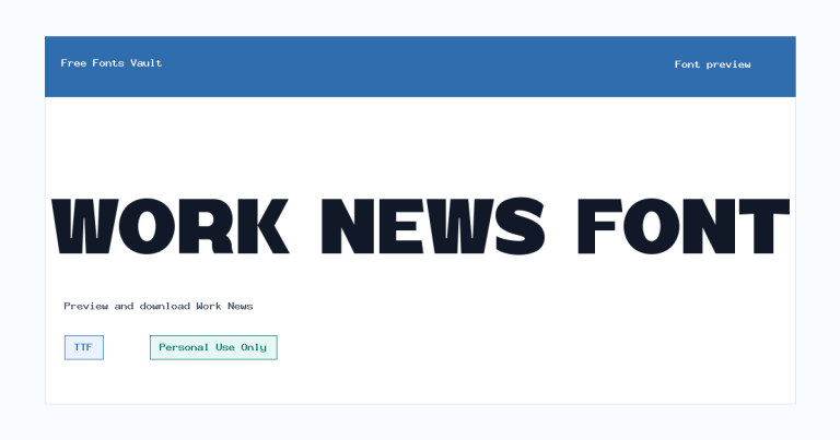 Work News font preview