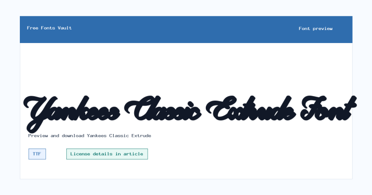 Yankees Classic Extrude font preview