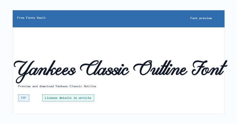 Yankees Classic Outline font preview