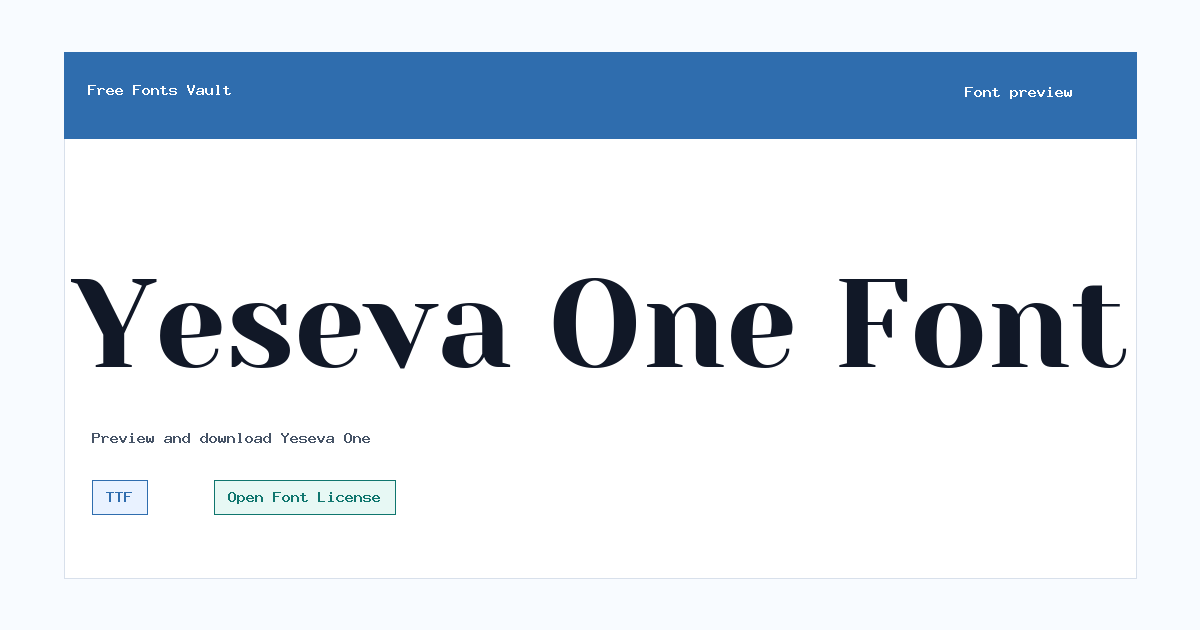 Yeseva One font preview showing the family name