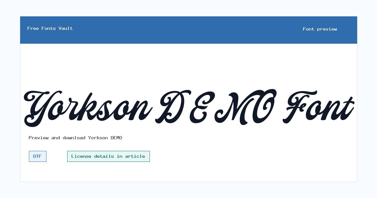 Yorkson DEMO font preview showing the family name