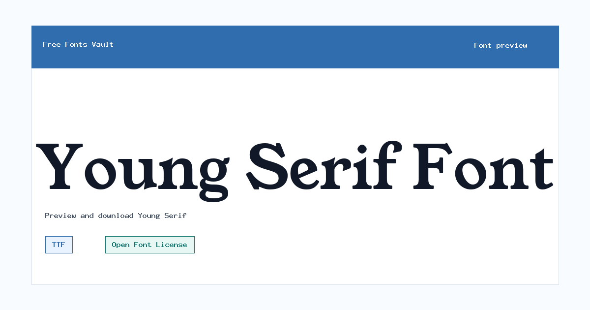 Young Serif font preview showing the family name