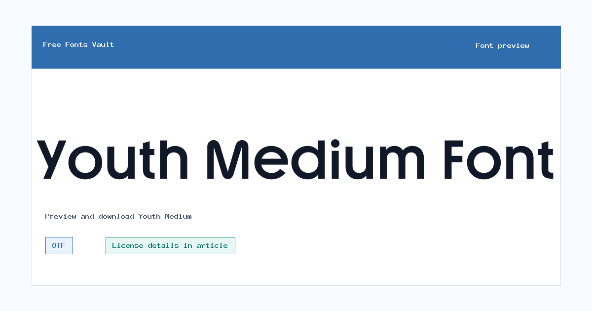 Youth Medium font preview showing the family name