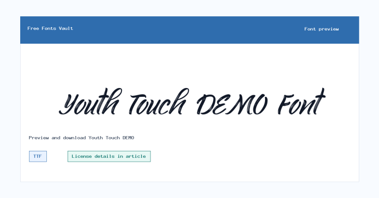 Youth Touch DEMO font preview