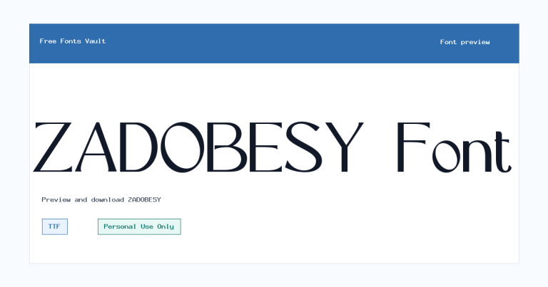 ZADOBESY font preview