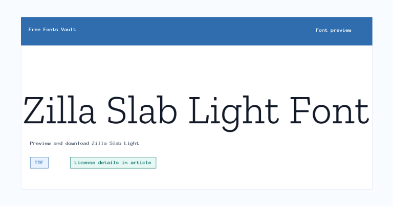 Zilla Slab Light font preview