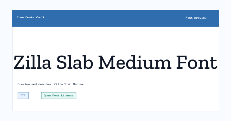 Zilla Slab Medium font preview